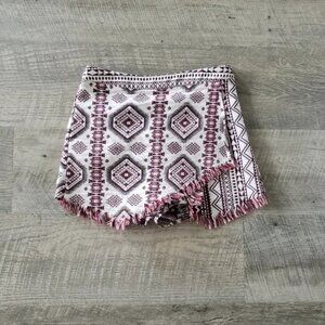 Pants Store Maroon Aztec Print Skort.